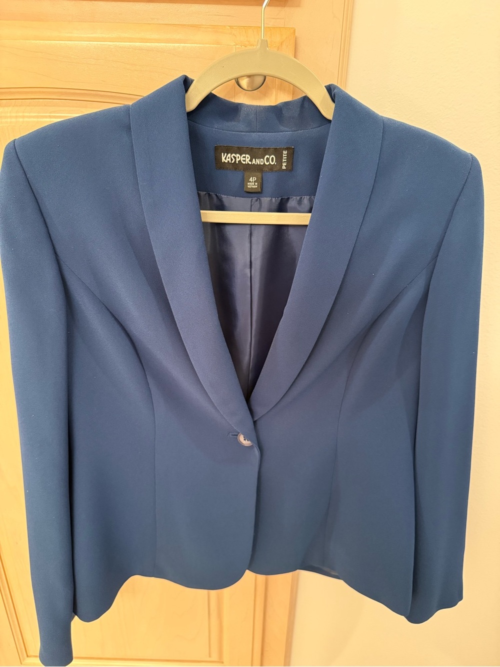 Kasper Women's Blue Shawl-Collar Single-Button Blazer